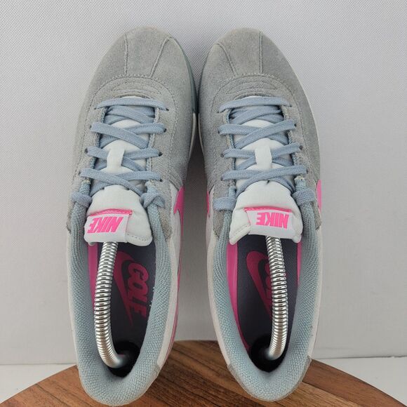 Nike Golf Womens Size 9.5 LUNARLON Gray Suede Pink Swoosh Shoes 704425-002 - Picture 6 of 9